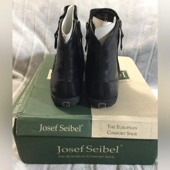 Josef Seibel Faye 5 Black Leather Ankle Boot EU 37 US 6 to 6.5 - Picture 4 of 11
